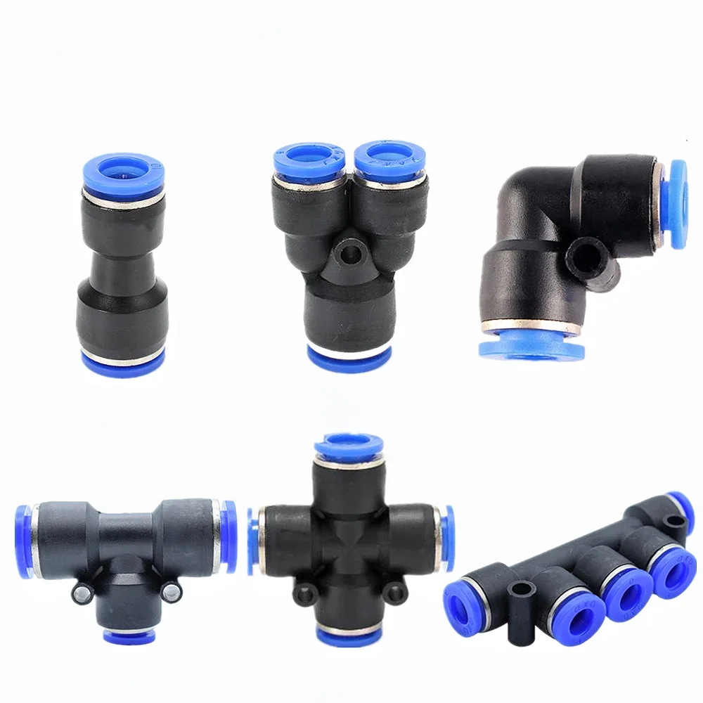 Raccords pneumatiques connecteur de tuyau Tube 4 5 14mm OD tuyau réduisant 8 10 12mm PG PVG PEG PW PZAG plastique Push In Air raccord rapide