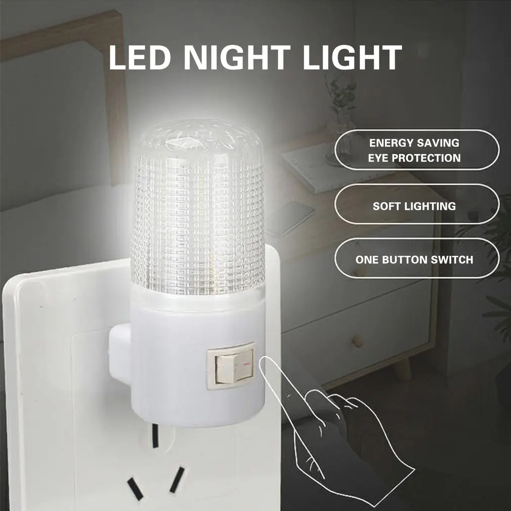 3w 4 led quarto luz da noite lâmpada eua plug ac parede de montagem poupança energia mini lâmpada cabeceira parede soquete proteção para os olhos lâmpada