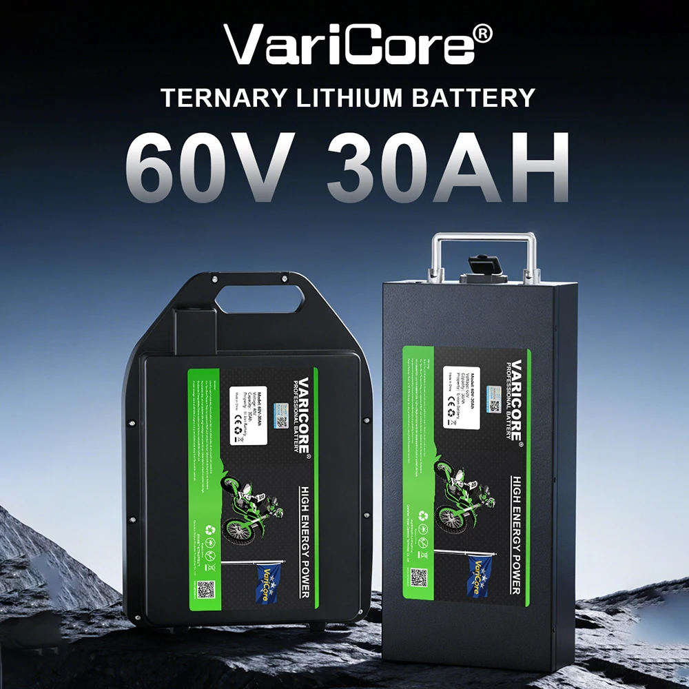 Varicore 18650 Lithium-Batterie 60V 30Ah Elektromotorrad-Batterie Geeignet für 500W-2400W CityCoco Elektroroller