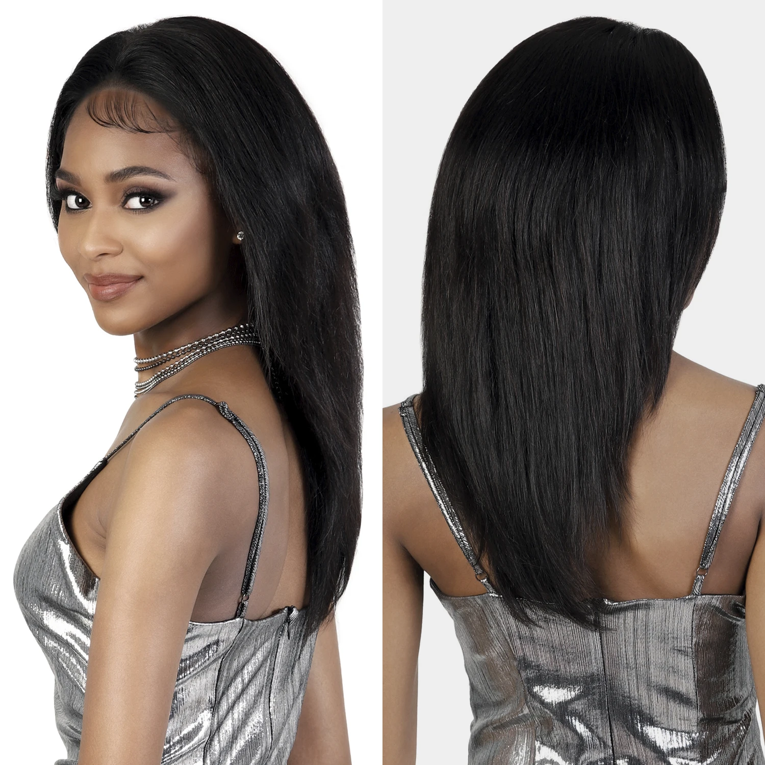 Motown Tress غير المجهزة عذراء ريمي الشعر البشري HD الدانتيل شعر مستعار أمامي غلويليس 13X4 حريري أنيق مستقيم 20 "HLS.134S20