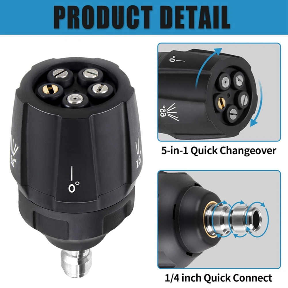 Imagem -03 - Lavadora de Pressão Bico de Pulverização Ajustável em Quick Changeover Power Washer Bico para 4in Plug Connect Tips 3000psi