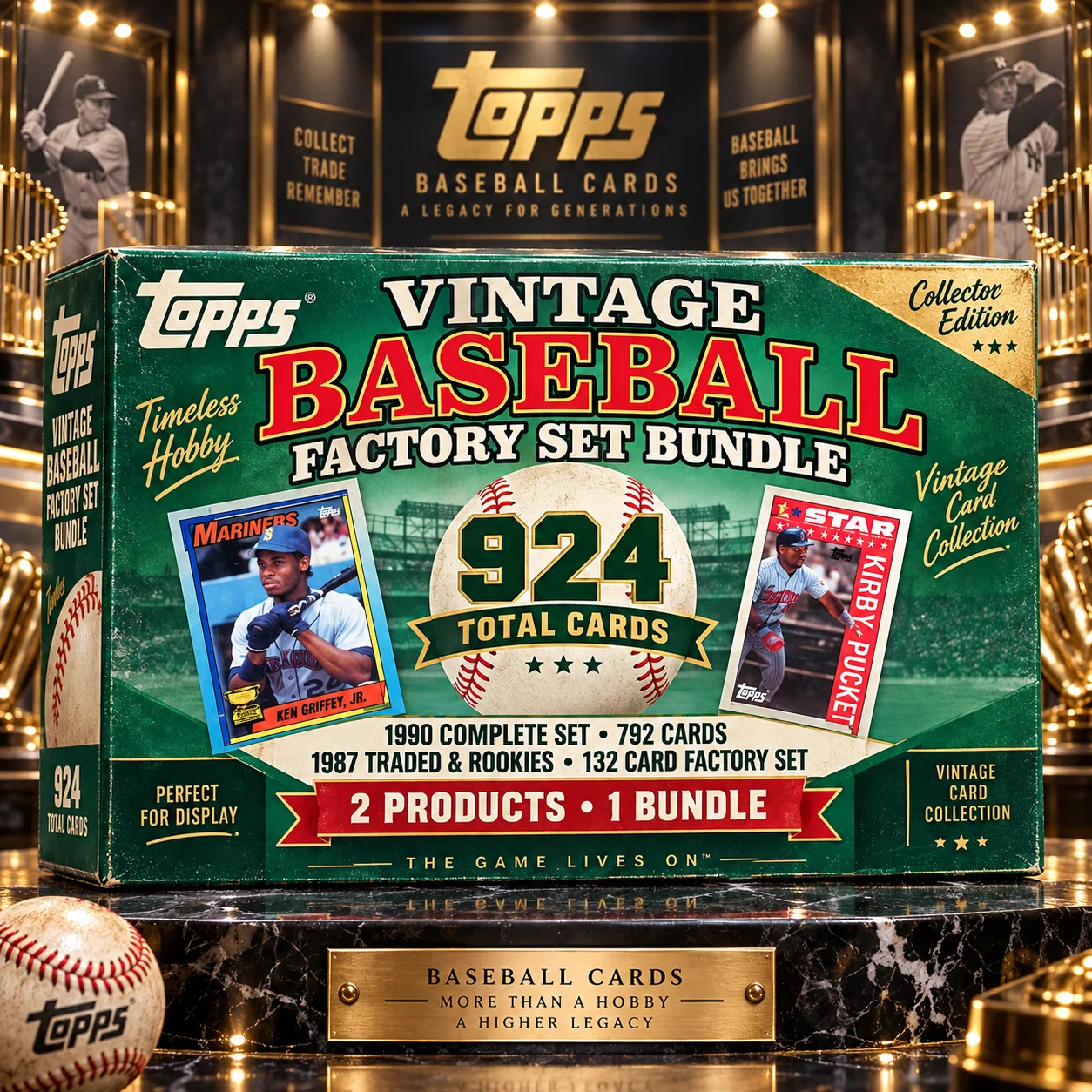 1988-1990 Topps Baseball Factory Set Bundle, 924 Cards Total Vintage Sports Trading Card Collection for Baseball Collectors, Retro Card Displays, Hobby Collections & Vintage Set Enthusiasts