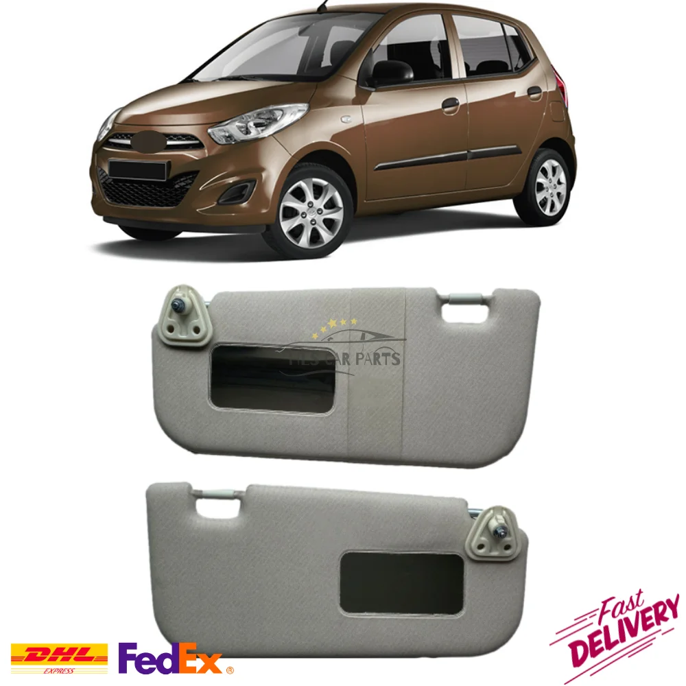 Hyundai i10 Interior Sun Visor Protection 2007-2012 Left Right Suit Make Up Mirror Car Accessories Replacement Gray Auto