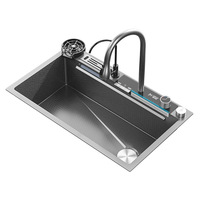 Sleek Modern Stainless Steel Kitchen Sink – Pull-Out Faucet with 3 Spray Modes, Perfect for Families & Daily Cooking