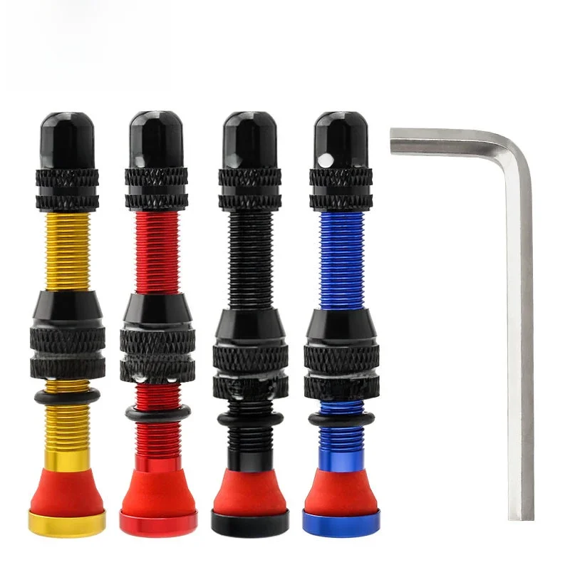 AliExpress NONE MUQZI 2PCS 60mm Schrader Valve MTB Road Bike A/V Tubeless Rim Valve CNC Wheel Valve For Tubeless Tire Cycling Accessories