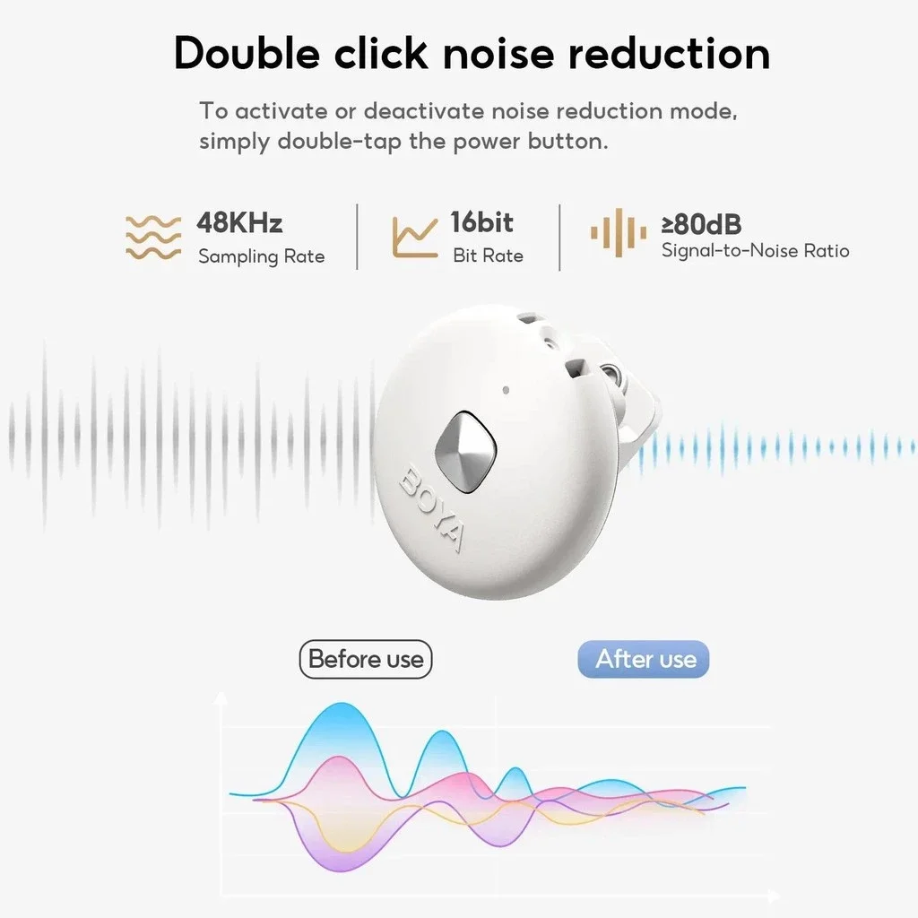 BOYA Omic D/U Wireless Lavalier Lapel Microphone for iPhone iPad Android Type-c Smartphone Youtube Live Recording Interview Vlog