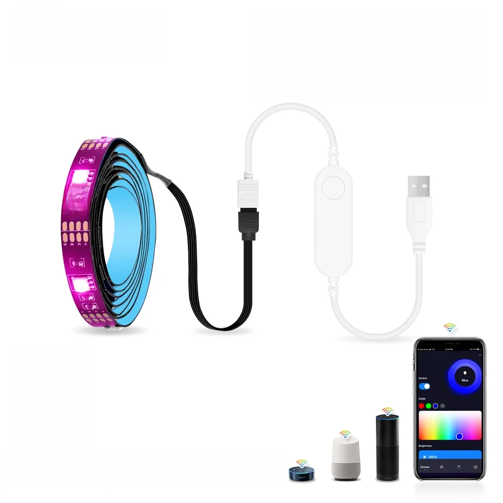 Smart Zigbee USB Led-leuchten Tuya Wifi RGB led Streifen DC5V 5050 Smart Led TV Zurück Beleuchtung Wok Mit Alexa Google hause