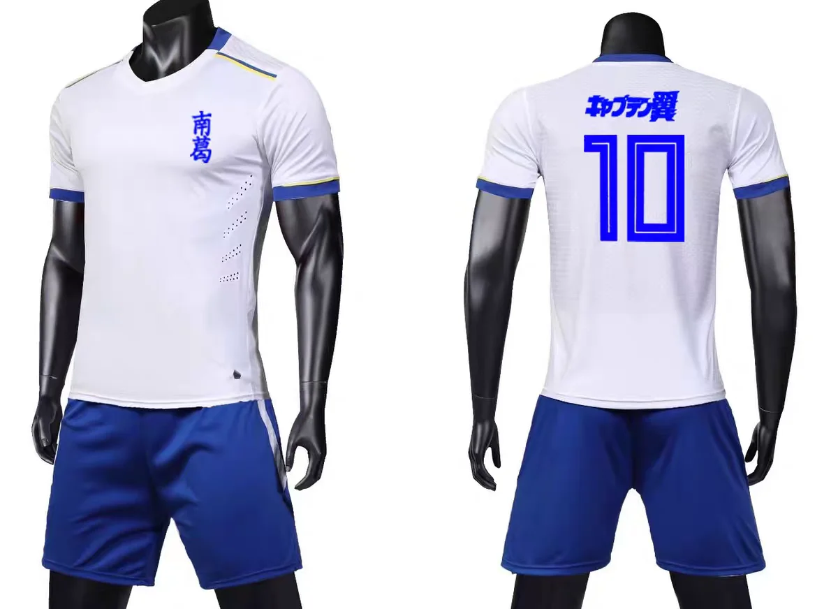 

Sets Tsubasa Cosplay Nankatsu Football Team No.10 Anime Captain Tsubasa Cosplay Short Sleeve T-shirt+Shorts 2PCS for Adult Kids