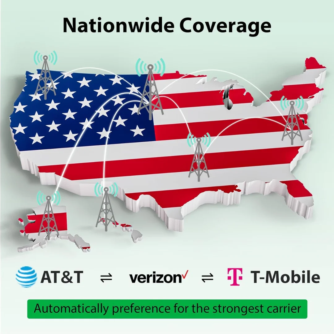 بطاقة SlM للبيانات المدفوعة مسبقًا في الولايات المتحدة الأمريكية - بطاقة SIM 4G LTE، دعم AT&T، T-Mobile، وVerizon، شريحة بيانات فقط لأجهزة إنترنت الأشياء غير مقفلة #2