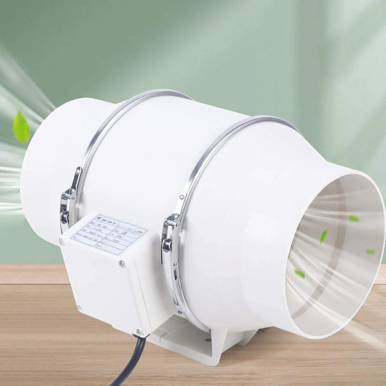 220V Afzuigventilator Stille Kanaalventilatieventilator 2600 RPM Kanaalventilator Pijptrekker voor Keuken Badkamer Toilet (HF-100/HF-150/HF-200) - afbeelding 2