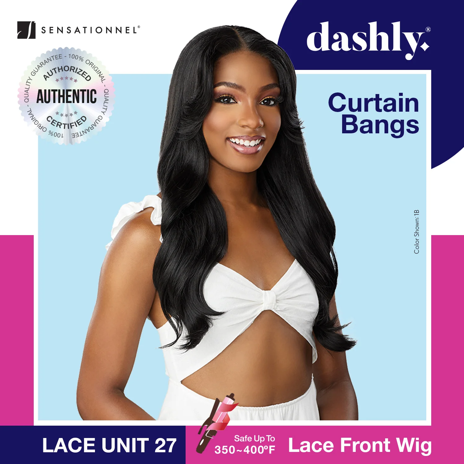 Sensationnel Dashly HD Lace Front Wig Lace Unit 27 – Long, Pre-Plucked, Natural Finish, Heat Safe