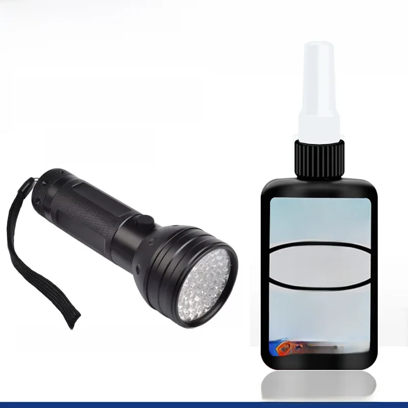 Kafuter 50ml K-303 klej UV akrylowy przezroczysty klej UV utwardzający klej i klej do szkła z 9/51 led latarka UV — zdjęcie 2