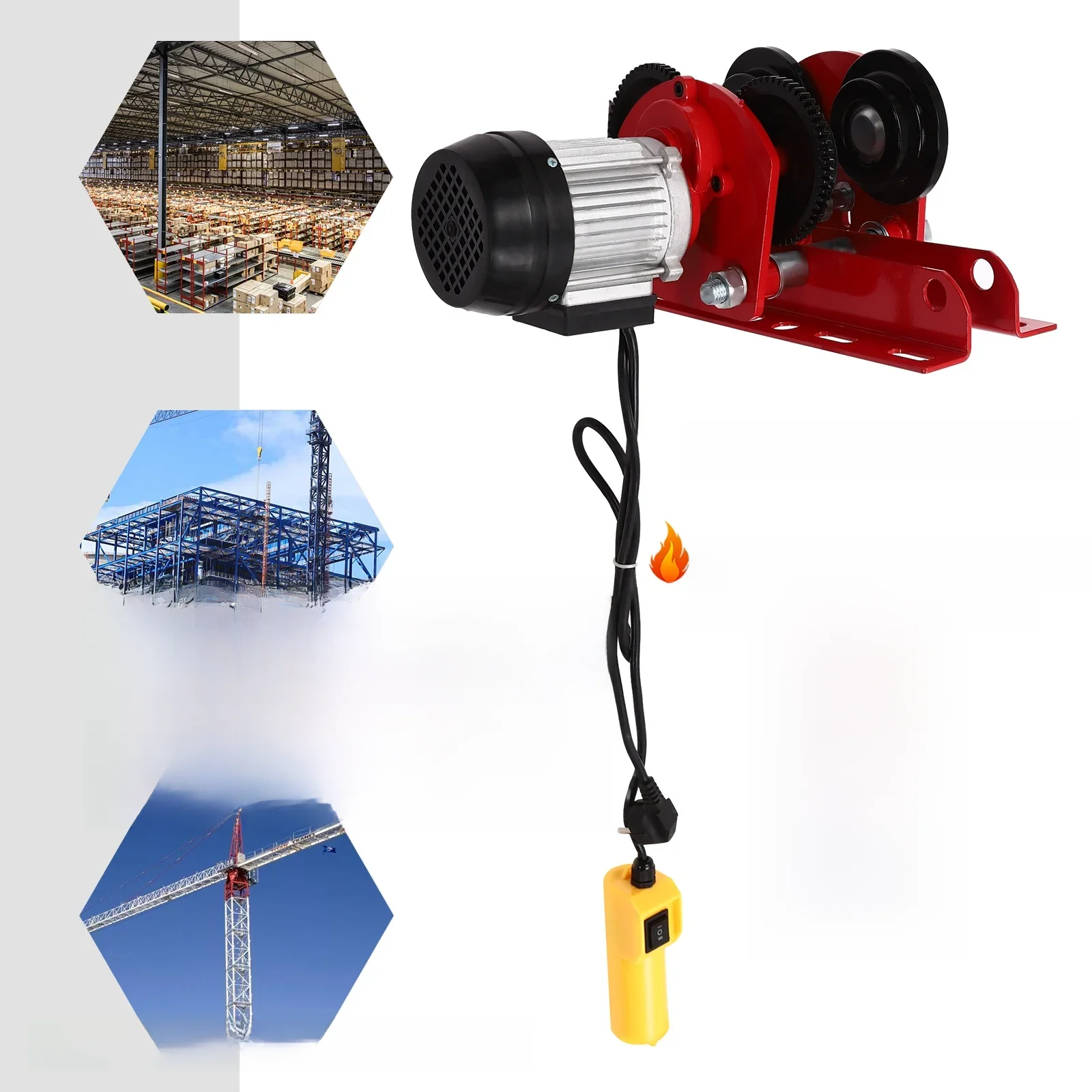 Treuil Électrique de Levage de 1000kg, Grue à Câble, pour Garage, Ascenseur, Usine, Entrepôt