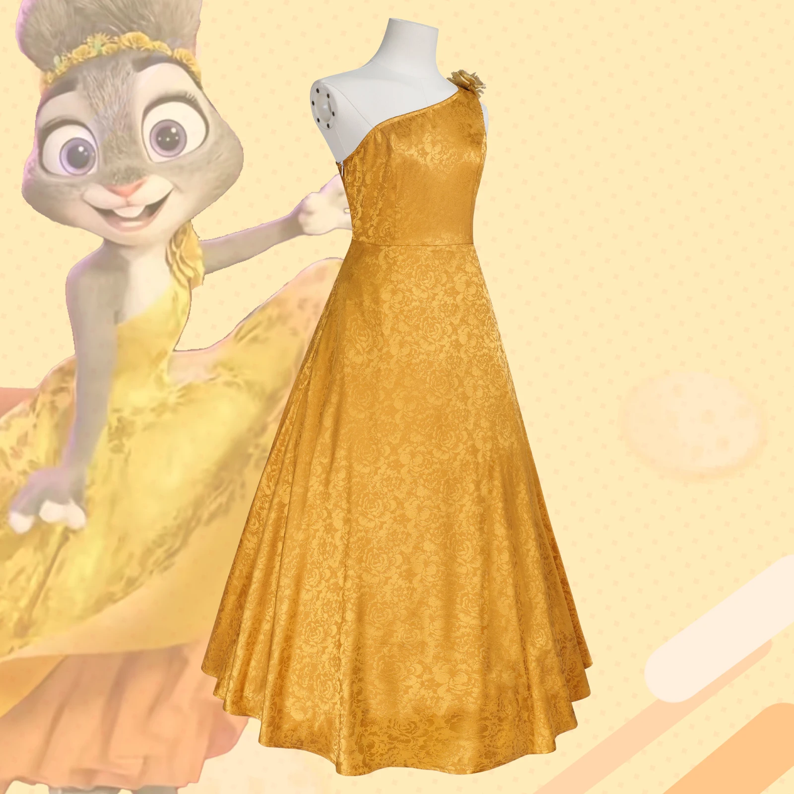 

Zootopia Judy Dress, Rabbit Judy Cosplay Costume, Female Yellow Gown Skirt For Prom, Women's Stage Costume For Carnival