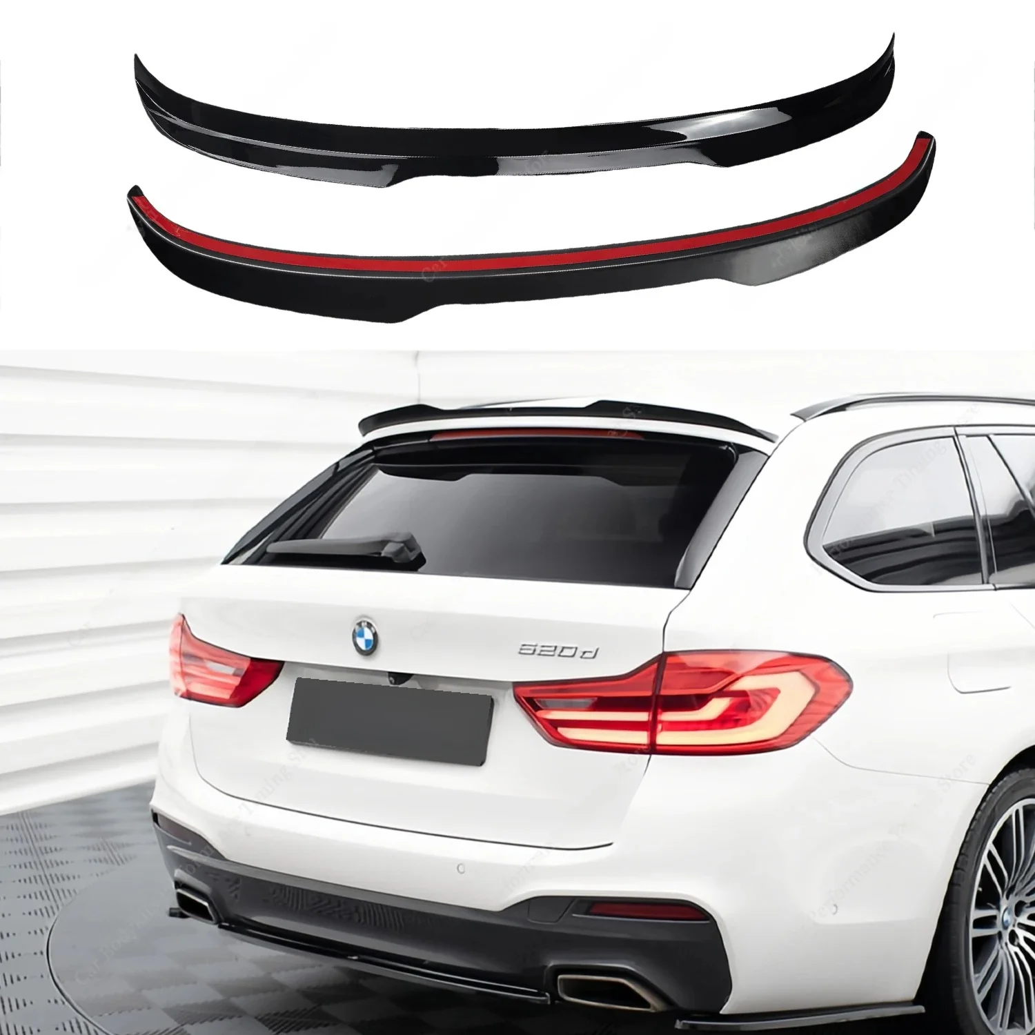 Dla BMW G31 Gloss Black Maxton Style ABS Tylne spojlery 520d 530i 530d 540i M550i M550d Touring 2017-2023 Tylne skrzydło tylne — 2