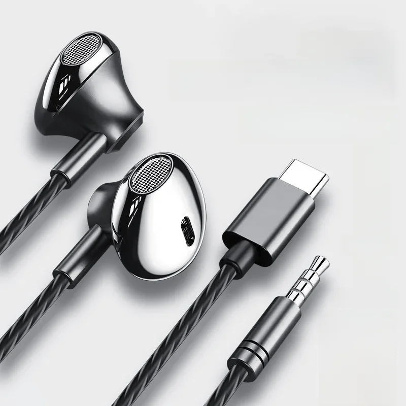 USB Type C casque HiFi basse stéréo contrôle du Volume micro 3.5mm filaire écouteurs pour Galaxy S24 S23 S22 S21 Ultra iPhone 15 Pro Max