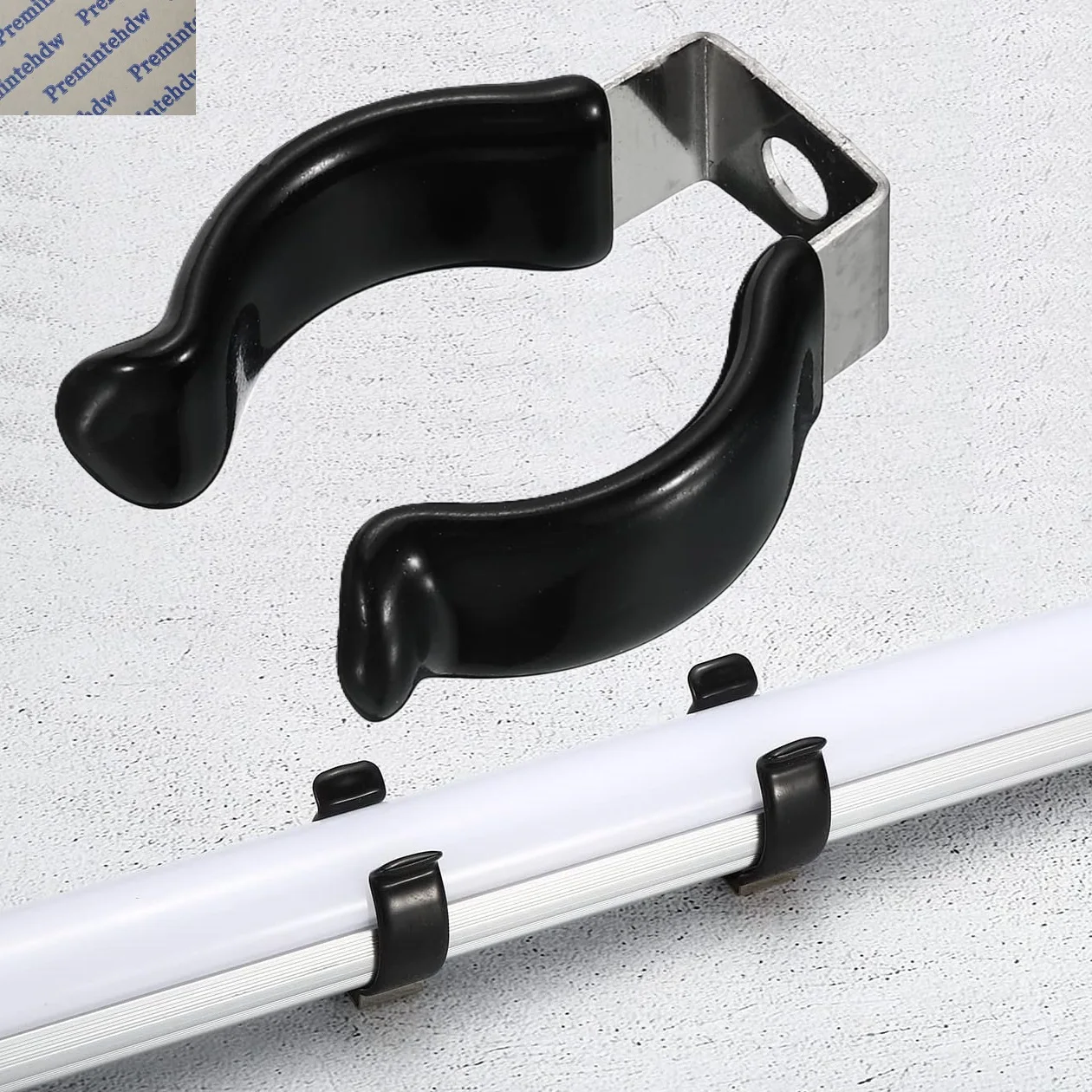 

10Pcs Steel Spring U Clips Screw Mount Rod Holder With Rubber Sleeve For Fluorescent Tube Broom