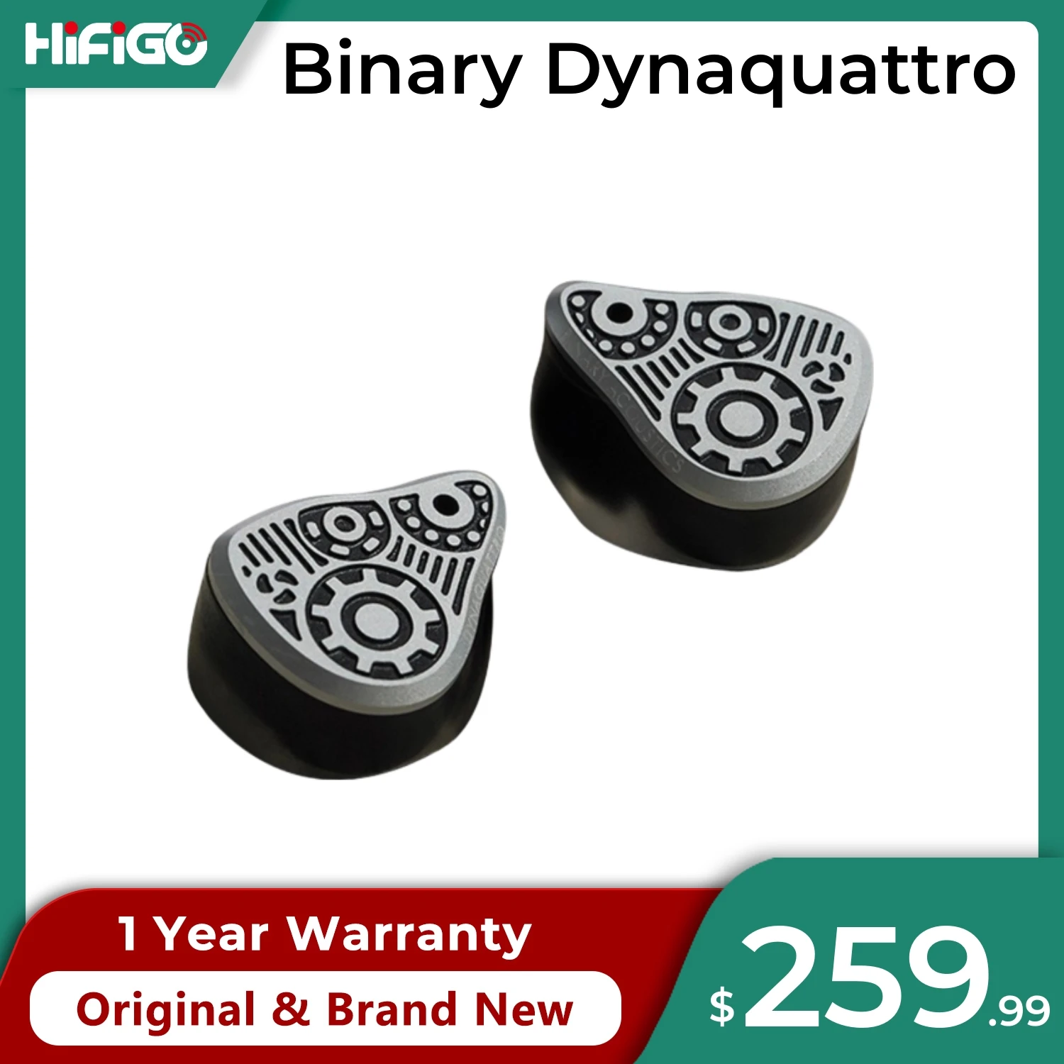 

HiFiGo Binary Dynaquattro 4 Dynamic Driver IEMs 3 Specialized DD+1 Passive Diaphragm In-Ear Earphones with 3.5mm+4.4mm Plugs