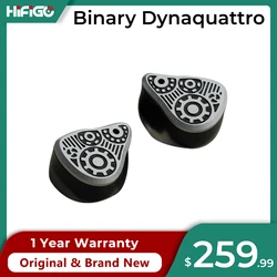 HiFiGo Binary Dynaquattro 4 Dynamic Driver IEMs 3 Specialized DD+1 Passive Diaphragm In-Ear Earphones with 3.5mm+4.4mm Plugs