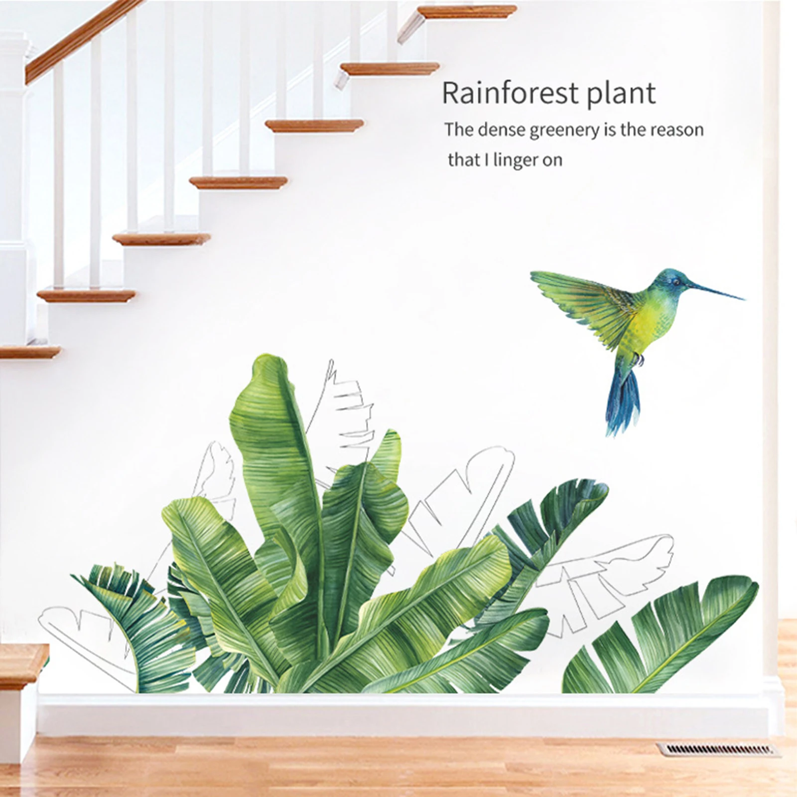 Folhas de palmeira tropicais pássaros adesivos de parede diy para pré-escolar banheiro sala de jogos mural para cozinha ornamento decorativo arte