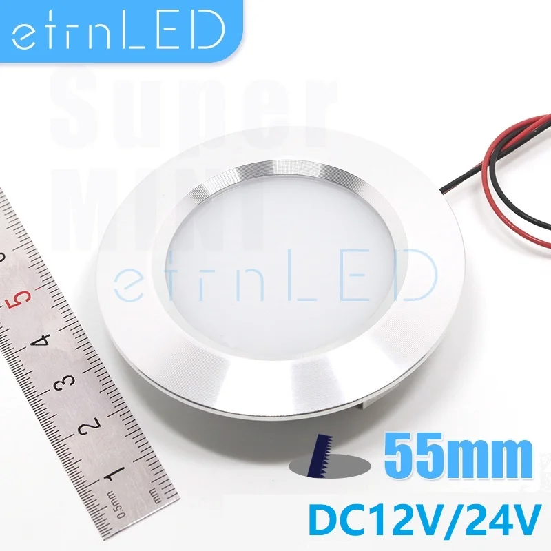 EtrnLED-minifoco LED de 12V y 24V, foco redondo de 3W, ultradelgado, regulable, empotrado en el techo, armario, escaparate, barco, RGBW