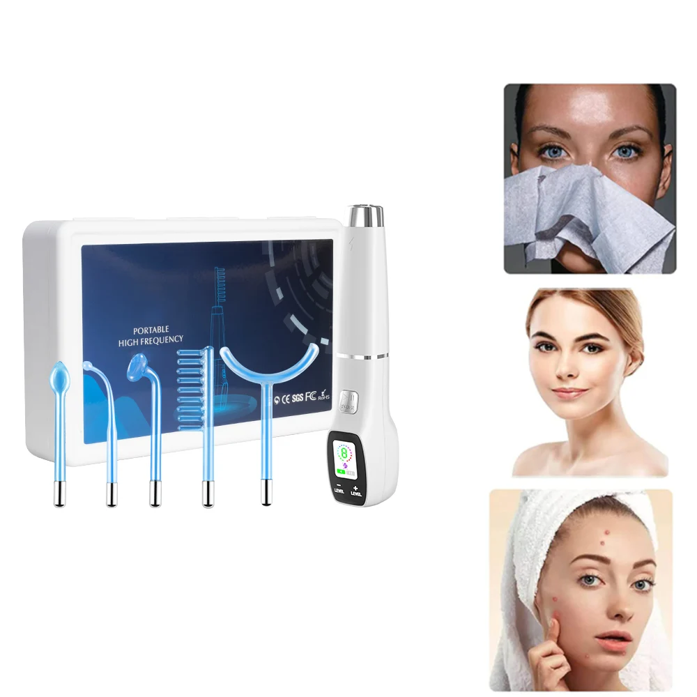 High Frequency Electrode Wand Machine Skin Tightening Acne Spot Wrinkles Remover Facial Skin Care Electrotherapy