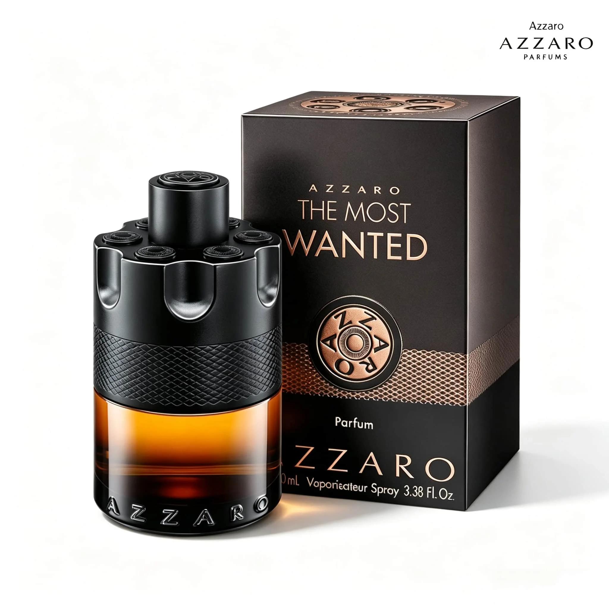 Azzaro The Most Wanted Men's perfume, 3.4 oz. 100 ml, warm spicy wood vanilla, lasting for 8-10 hours, red ginger, opening, bourbon vanilla, profound ending | Autumn and winter daily/business social/night dating