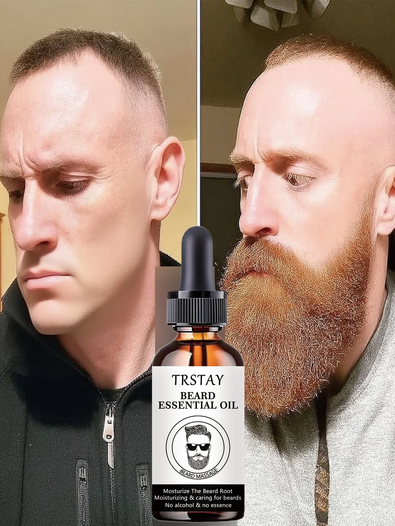 Men Beard Growth Oil Nourishing Formula for Thick Luscious Beard Refreshing Scent Easy Maintenance Perfect Gift for Father Husba - Image 5