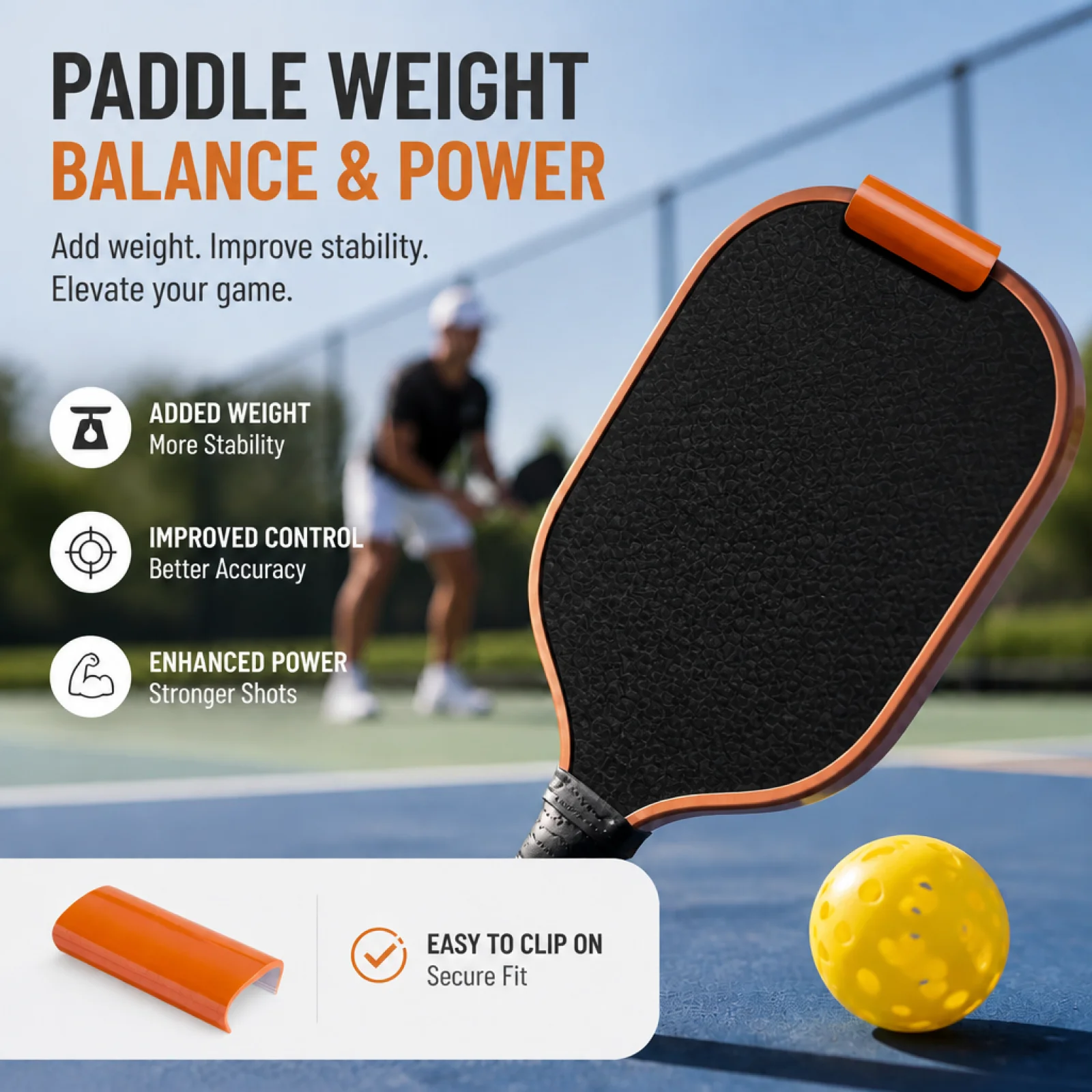 Pickleball Paddle Buckle Snap Fastener Weights Clip Racket for Beginners Easy Attachment And Removal