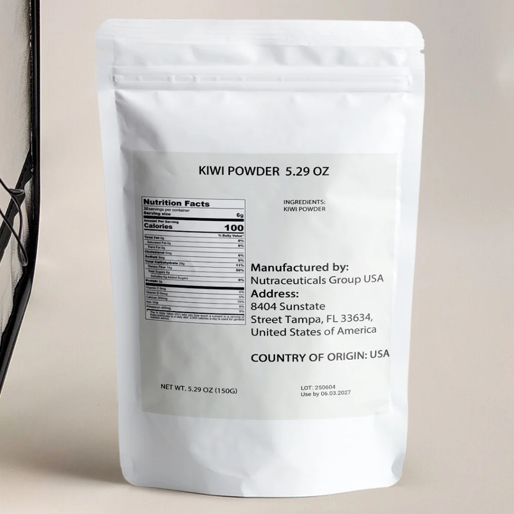 Kiwi Powder, Premium Fruit Powder, Bright Natural Color, Smooth Texture, Convenient for Everyday Use, 150g