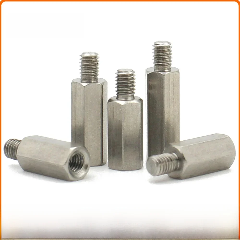 Entretoise hexagonale en acier inoxydable, vis, mâle à femelle, figurine, M2.5, M3, M5, M6, 304, 5-10 pièces