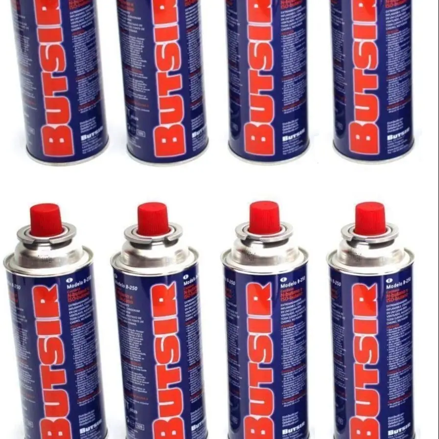 Pack 8 Cartuchos de gas Butsir b250 de 227g para hornillos quemadores, para camping camper caravana.