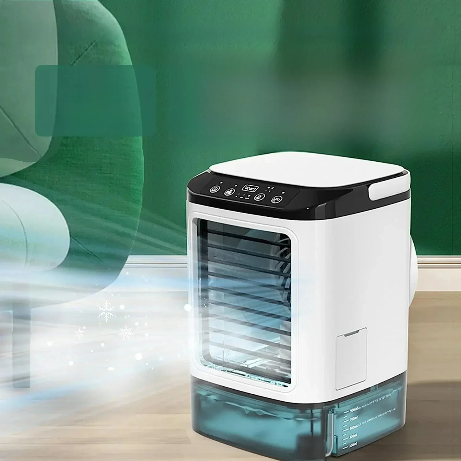 Climatiseur portable à ultrasons pour la maison, ventilateur électrique, vaporisateur de bureau pour touristes, atomisation à 3 vitesses, refroidisseur d'air muet, veilleuse