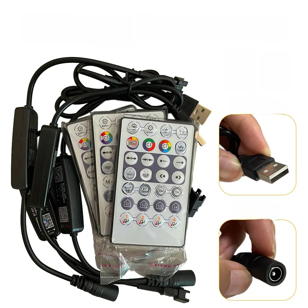 LED Bluetooth Music Controller com microfone, Pixel Strip Light, luz endereçável, 28 teclas,