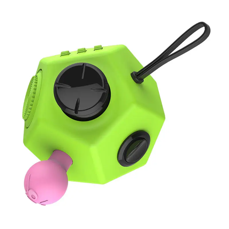 Fidget Cube Anxiety Stress Relief Toys 12 Sided Stress Relief Cube Sensory Finger Toys for Adults and Kids