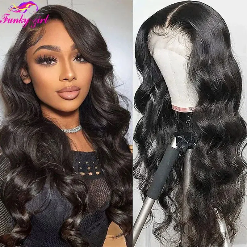 Body Wave 13x4 Transparent Lace Frontal Wig 100% Human Hair Wig Brazilian 4x4 Lace Closure Human Hair Wigs For Women PrePlucked