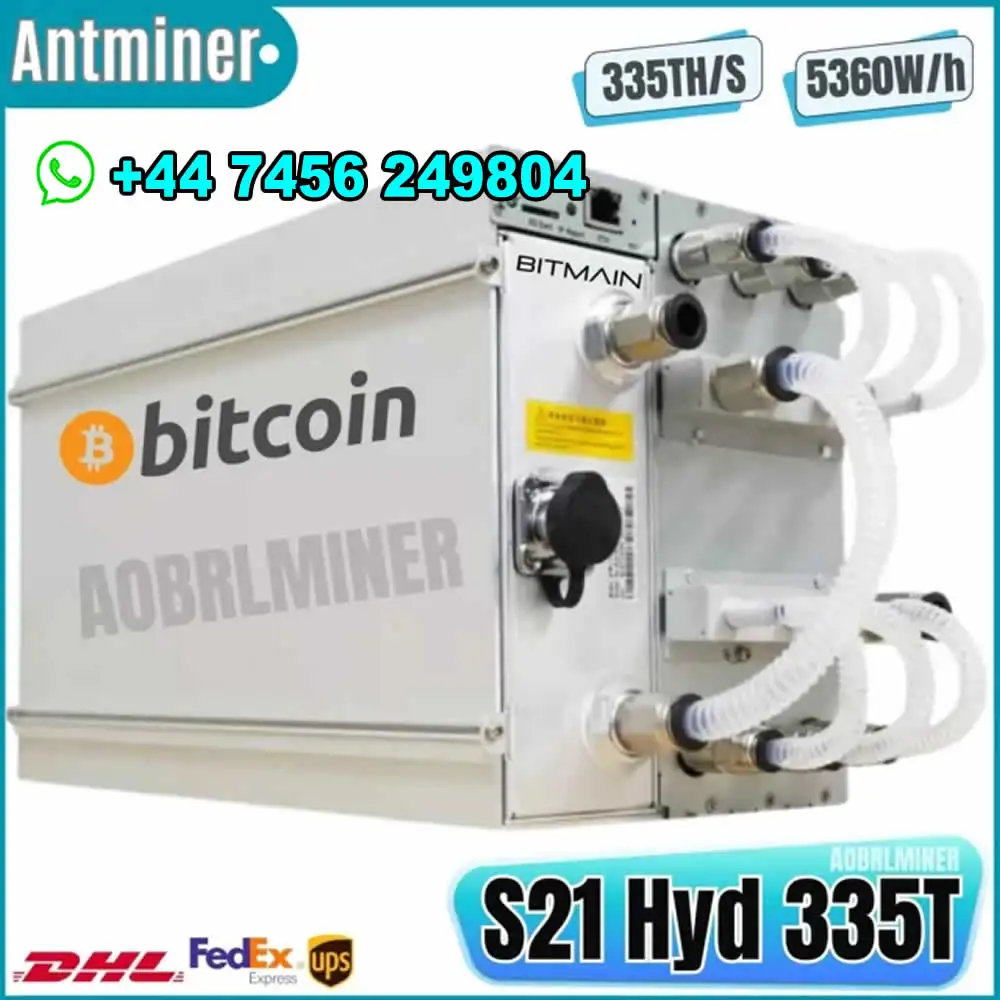 DX اشتر 2 واحصل على 1 مجانًا من BITMAIN Antminer BTC Miner S21 Hyd 335TH/s 5360W SHA256 Hydro-cooling ASIC Miner