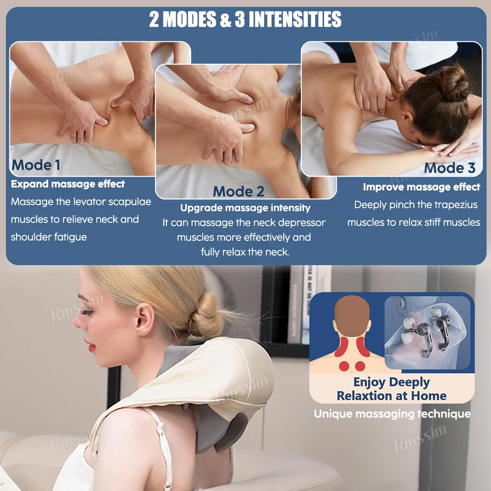 Mini5D Deep Shiatsu impastare massaggiatore per la schiena massaggiatore rilassante muscolare per collo e spalle cuscino elettrico per massaggio del