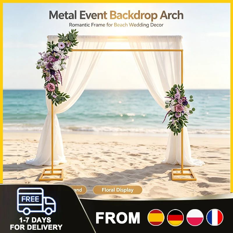 Support métallique pour arche de mariage 2M/3M, support pour ballons et fleurs, pour cérémonie, anniversaire, décoration de jardin, cabines photo, ensemble d'accessoires de fête, montage facile