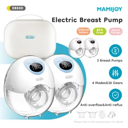 MAMIJOY 2Pcs Wearable Breast Pump Super Silent Hands Free Electric Breast Pump Comfort Milk Collector for Breastfeeding BPA free