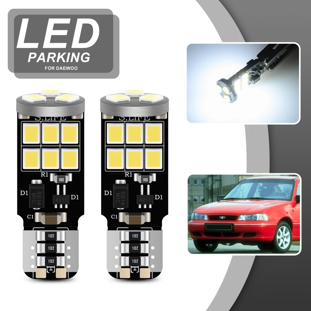 2x T10 W5W Car Led Parking Clearance Lights For Daewoo Nexia Matiz Lanos Lacetti Nubira Kalos Tico Leganza Gentra Espero Cielo