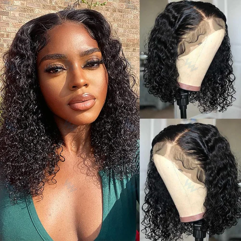 8-16 inch Curly Bob Wig Deep Wave Human Hair Wigs 13x4 Lace Front Wigs 13x6 Hd Lace Frontal Wig 100% Human Hair