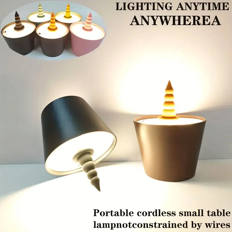 Berührungsgesteuerte, wiederaufladbare LED-Weinflaschenleuchte, 3-farbig dimmbar, mattierte Metalloberfläche, USB-betriebene Art-Deco-Lampe