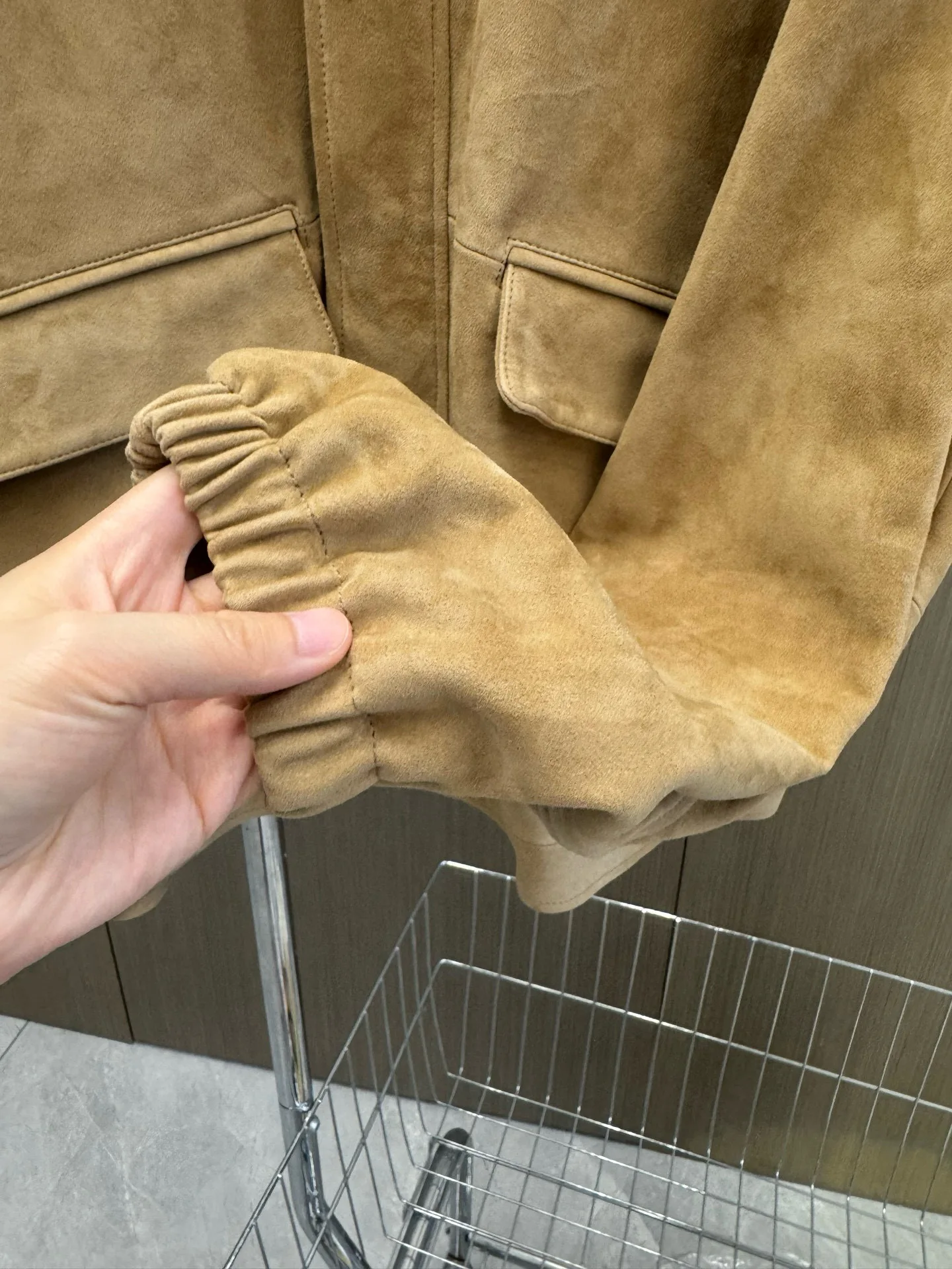 Elegant casual women's autumn fashionable minimal genuine suede jacket