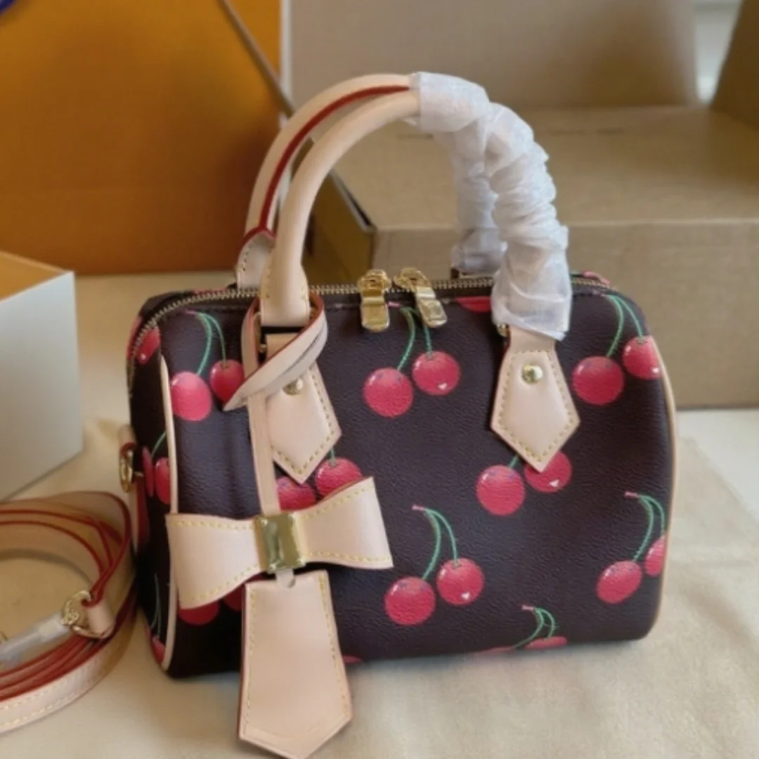

New Women's Pillow Bag Cherry Series Lightweight Fashion High Quality 2025 Female Bag 20*17