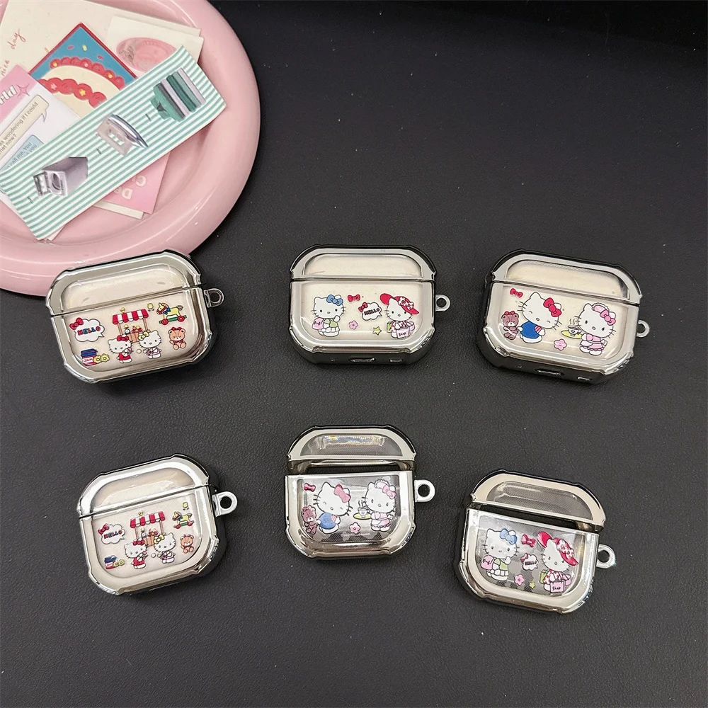 

Popular cute cartoon bear Hello Kitty headphone protective case, suitable for AirPods 4/3/2Pro/2, new shockproof protective case