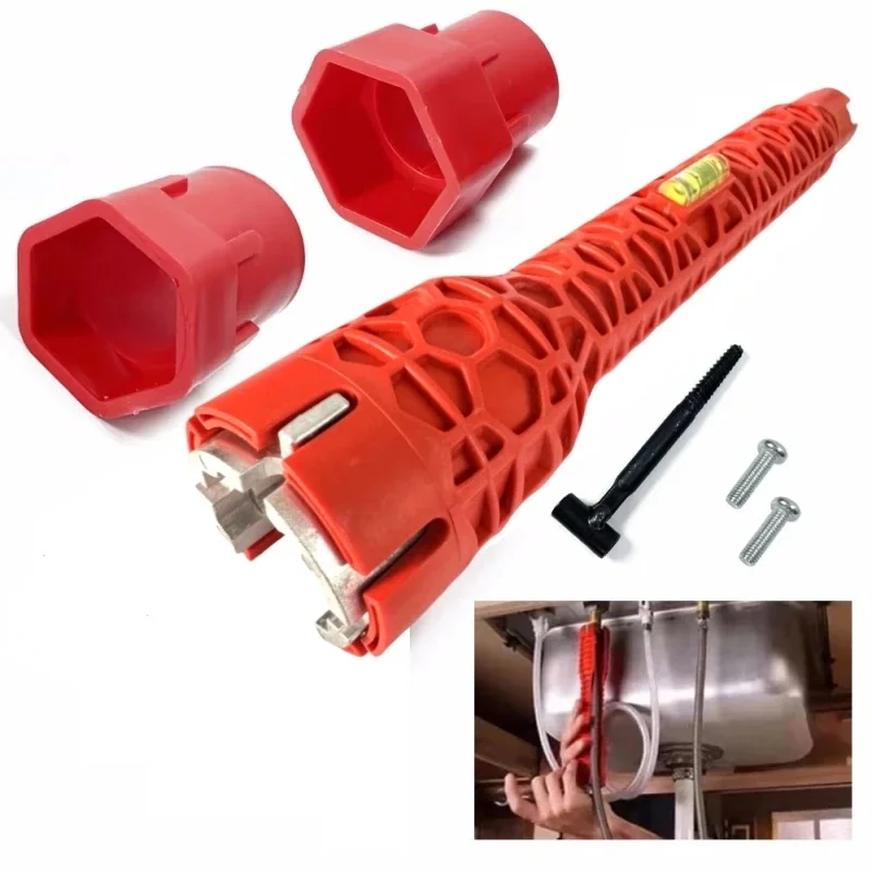5/8 w 1 klucz do naprawy kranu zlewowego antypoślizgowy klucz do montażu kranu kuchennego klucz instalacyjny do instalacji wodno-kanalizacyjnej — zdjęcie 2