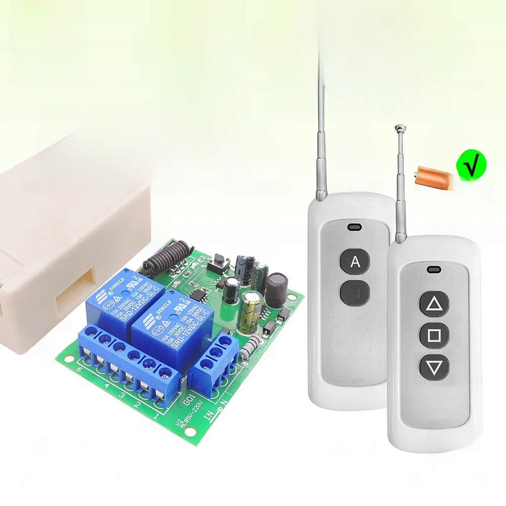 433 MHz 2 CH uniwersalny bezprzewodowy przełącznik zdalnego sterowania AC 110 V 220 V moduł przekaźnika i nadajnik 500 m do światła/bramy garażowej/silnika — zdjęcie produktu 7