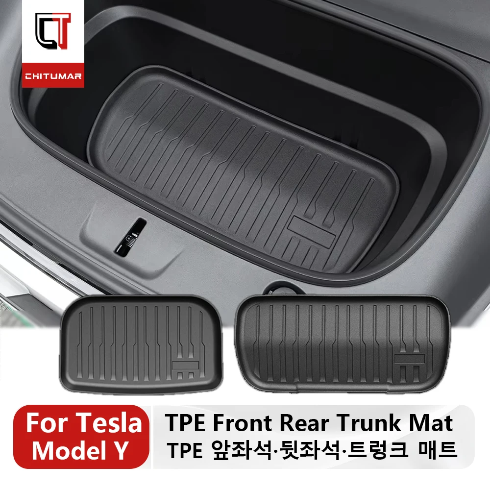 CT For Front Rear Trunk Mat Cargo Liner Pad Tesla Model Y Juniper 2025 2026 Rear Seat Back Cover Protector Car Accessories