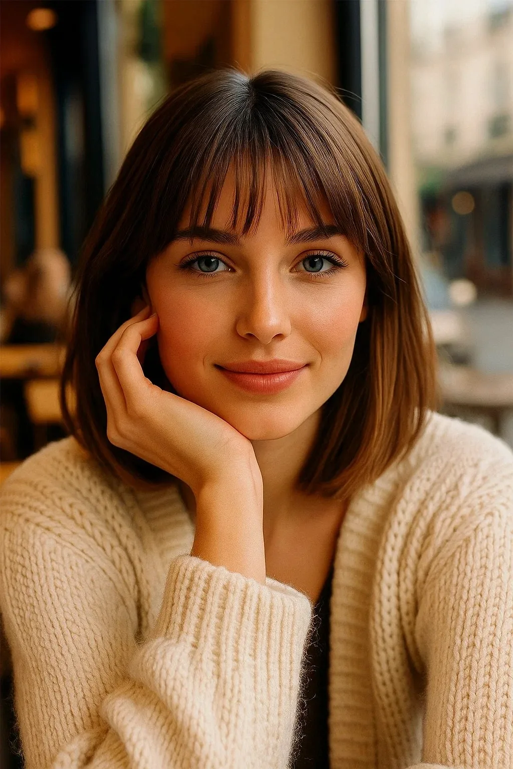 

Синтетический короткий коричневый парик с прямыми волосами для женщин, для повседневной носки, с естественным видом, термостойкий.